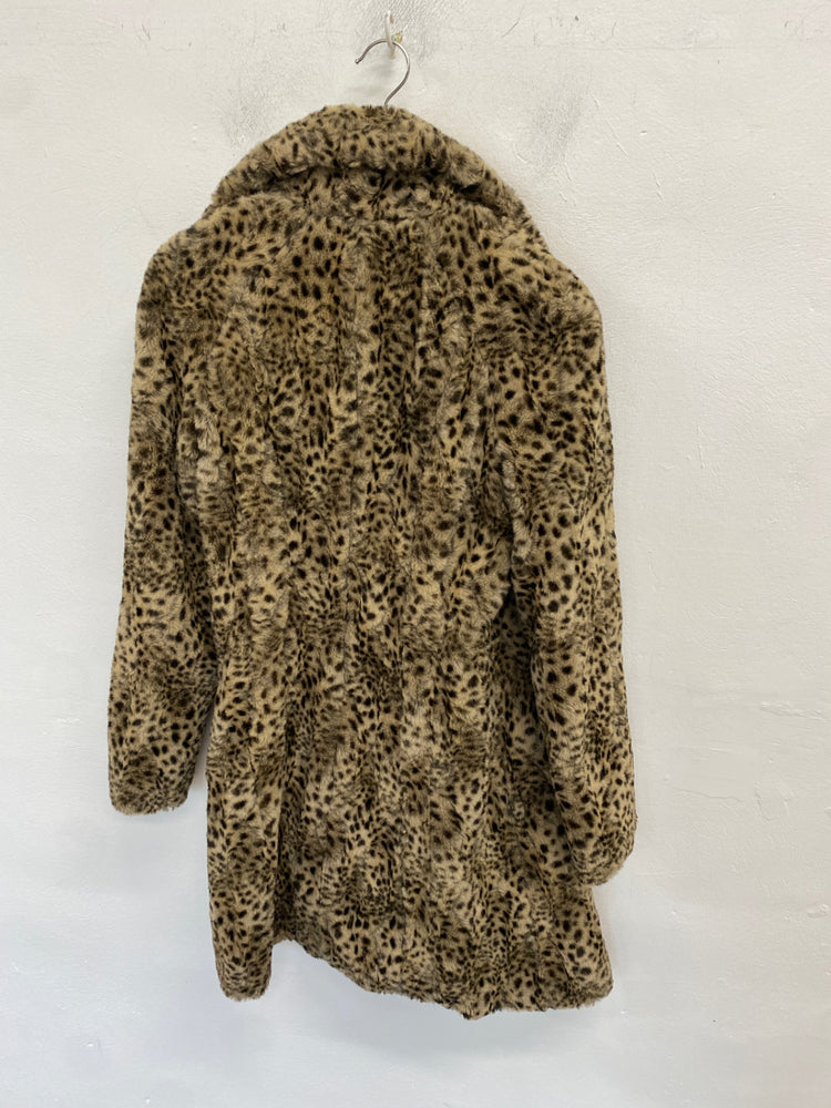 Classic Karen Millen Faux fur jacket UK8 Leopard print JB006