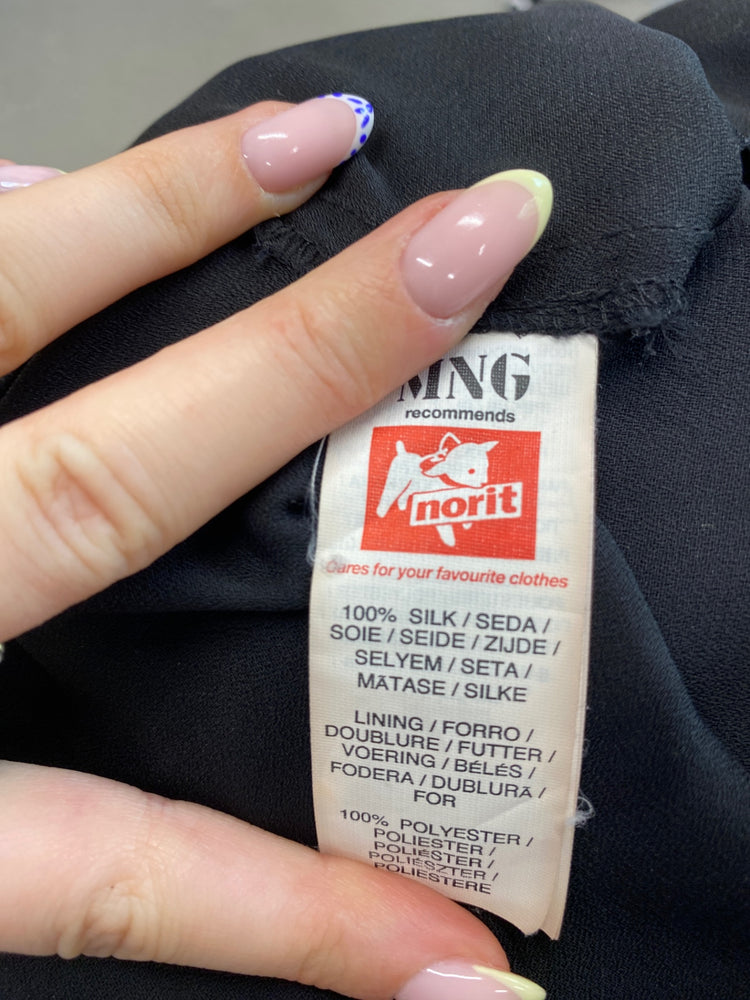 Classic Mango Maxi Dress UK S Pink floral black JB006