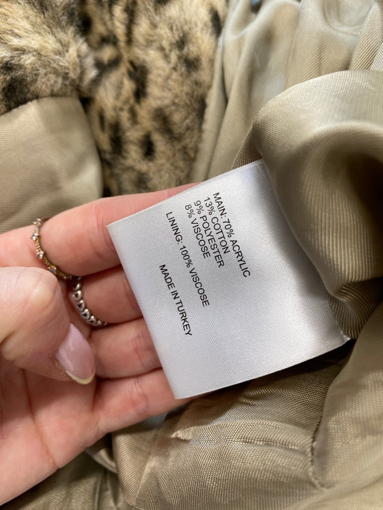 Classic Karen Millen Faux fur jacket UK8 Leopard print JB006