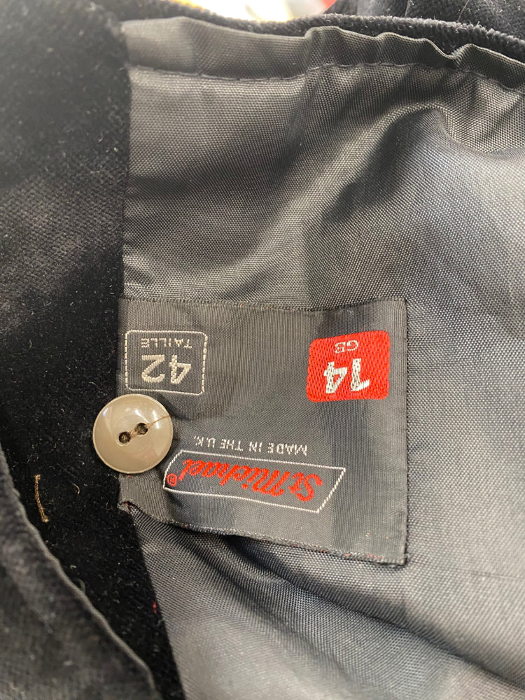 Fabulous Vintage St Michael’s cropped Blazer Uk14 Black 1980’s TC002