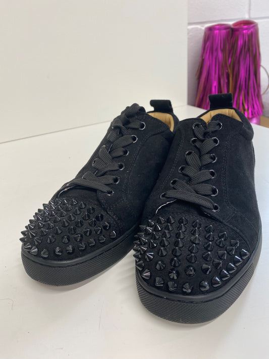 Classic Christian Louboutin Louis Junior Sneakers UK3 Black Spikes BT001