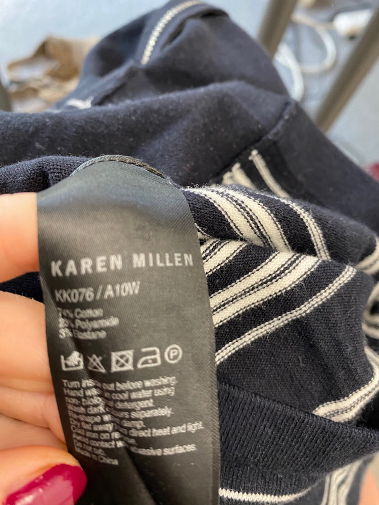 Classic Karen Millen Striped knit dress UK6 Black & white JB006