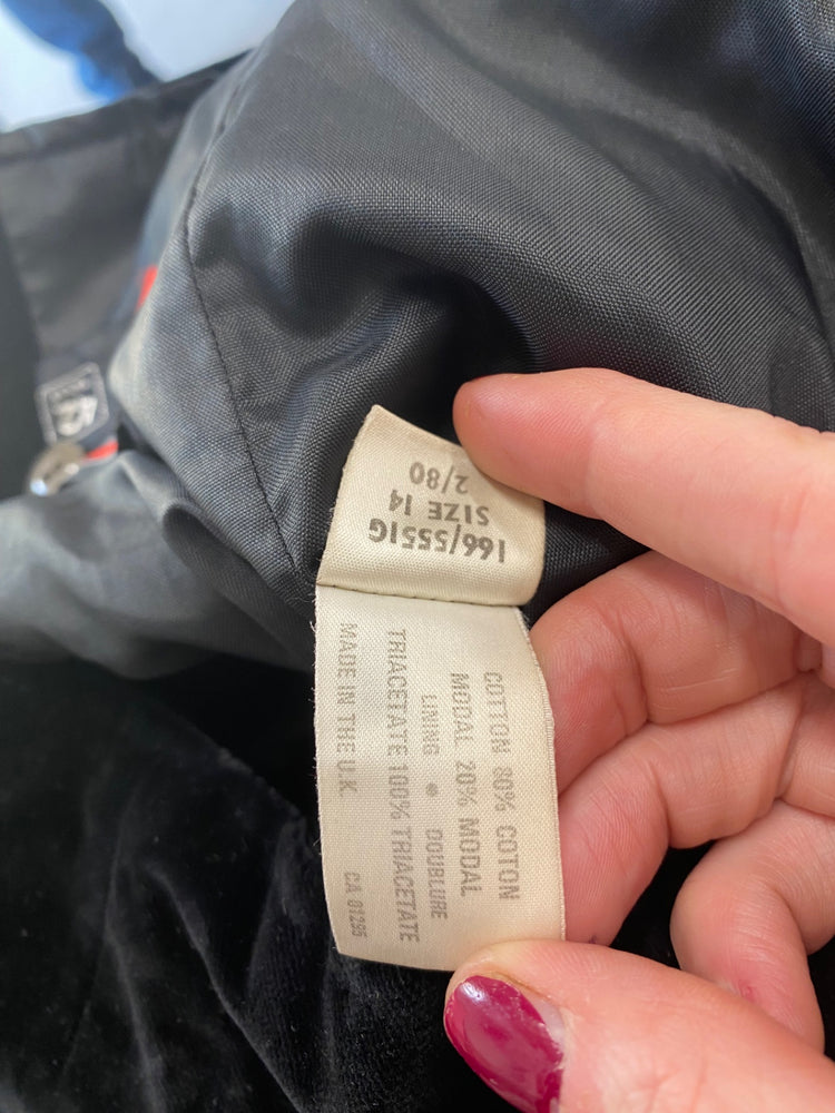 Fabulous Vintage St Michael’s cropped Blazer Uk14 Black 1980’s TC002