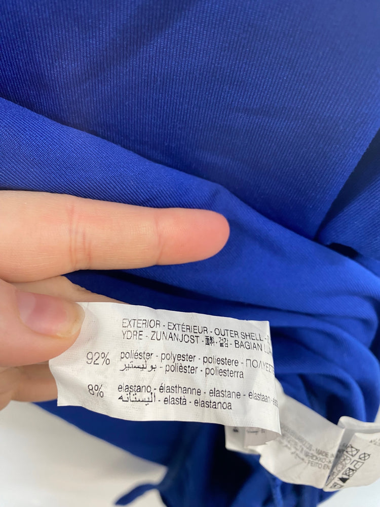 Classic Zara Shoulder Pad Bodysuit UK S Blue JB006