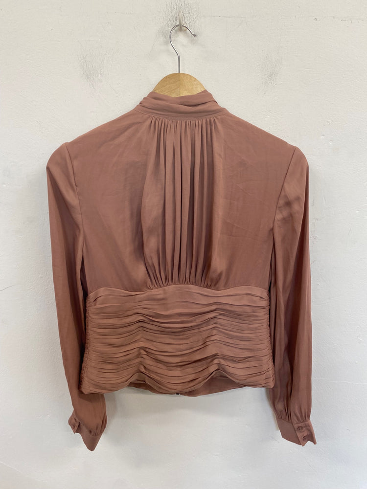 Classic REISS Skye Bow Neck Blouse UK8 Rose JB006