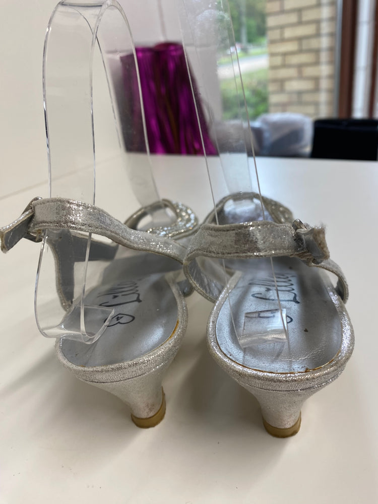 Classic Lilley Occasion Heels UK4 Silver Diamante party Wedding BT001