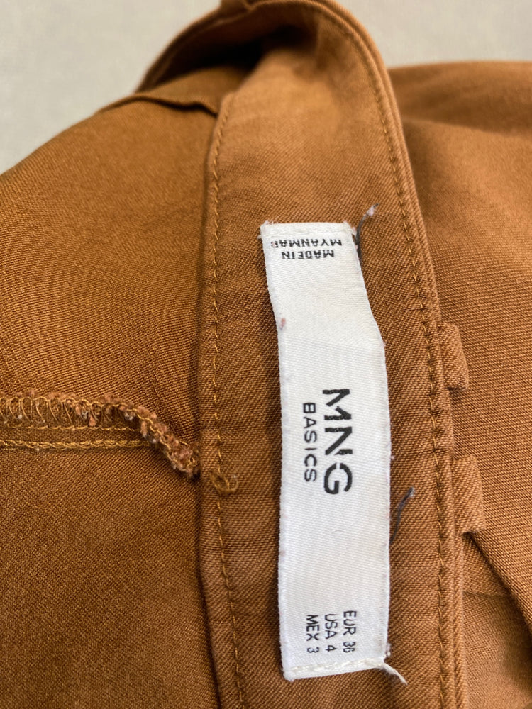 Classic Mango Straight trousers Uk 8 Brown Office JB006