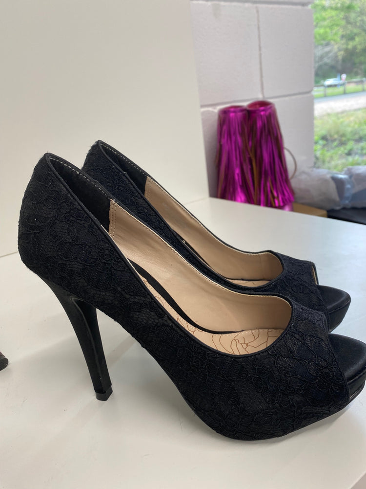 Classic Next High Heels UK3.5 Black lace occasion events stilletos BT001