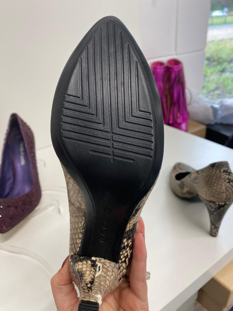 Classic Ecco High Heels UK3 snakeskin Danish design BT001