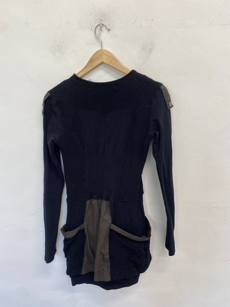 Classic Angels never die Dress UK S Black and brown drape JB006