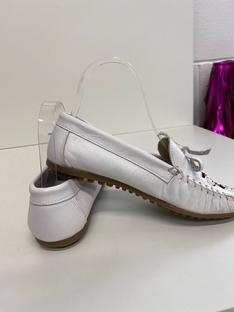 Classic Antony’s Loafers UK3.5 White leather classic boat shoes BT001