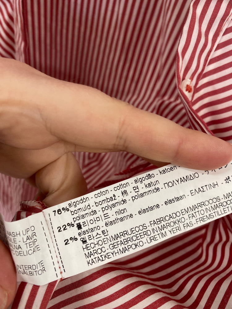 Classic Zara Shirt UK XS Red & White Stripe JB006