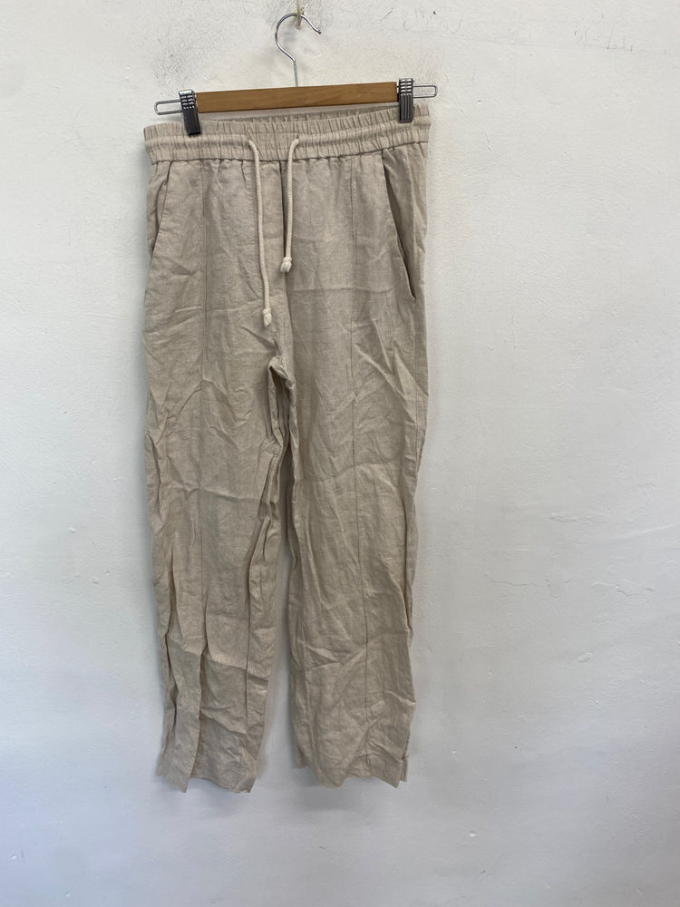 Classic Zara Wide leg trousers UK XS Beige summery JB006