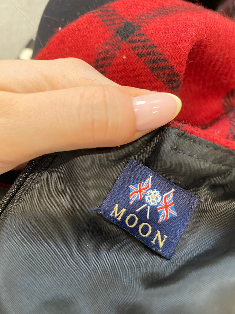 Classic HOBBS Midi Dress Uk 6 Red black checked JB006