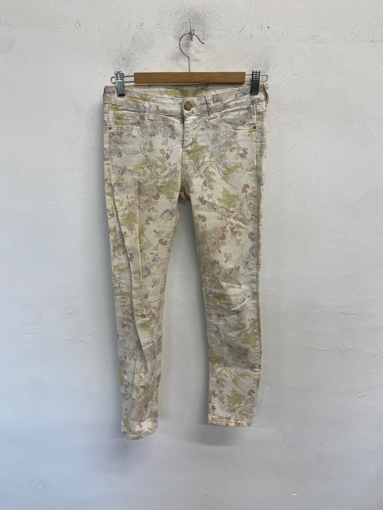 Classic Zara Skinny jeans Uk 8 Floral pastel JB006