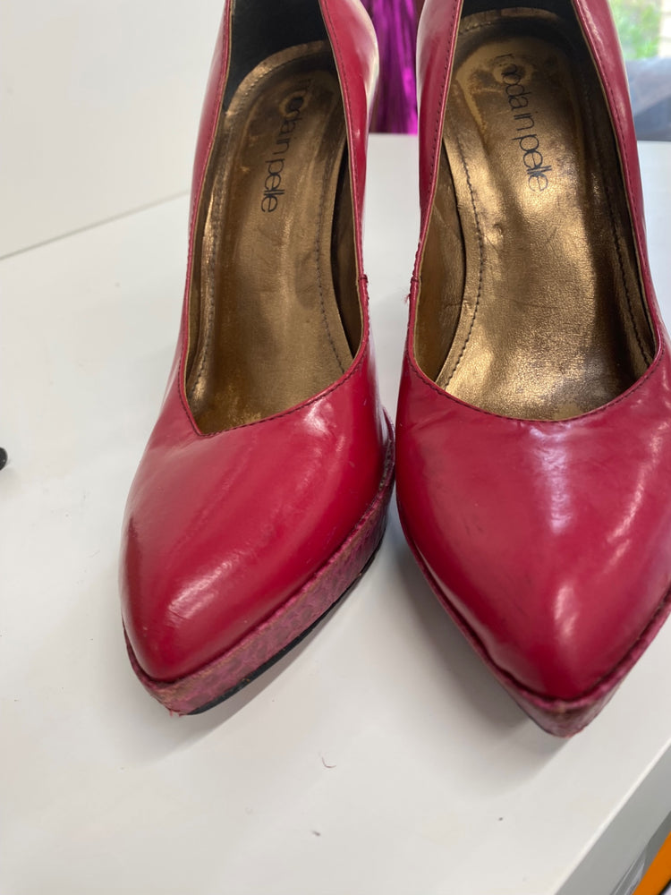 Classic Moda In Pelle High Heels UK4 Red pink Vintage BT001