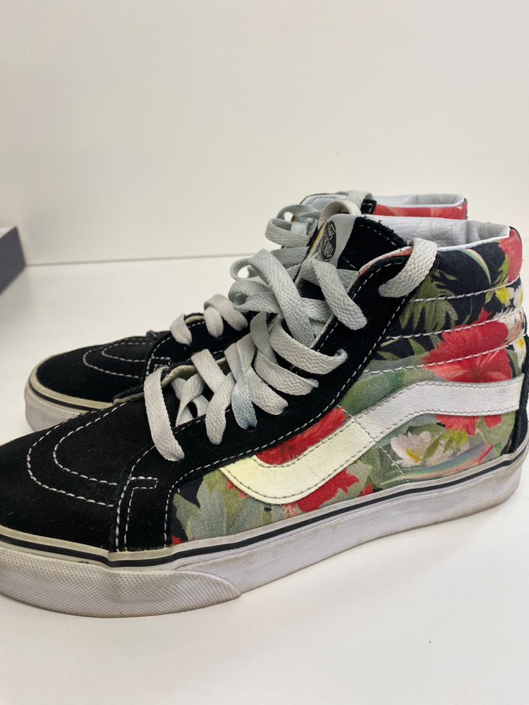 Classic Vans Sneakers UK3 Black Floral Patterns BT001