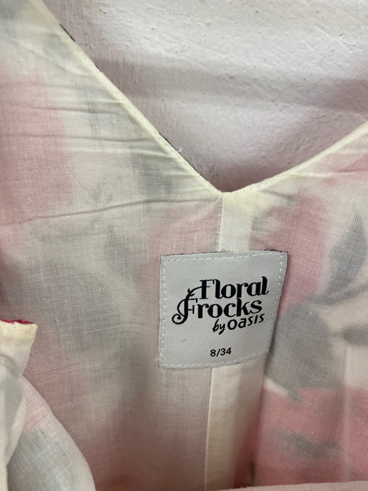 Classic Oasis Midi Dress UK8 Pink Multi Floral Print JB006