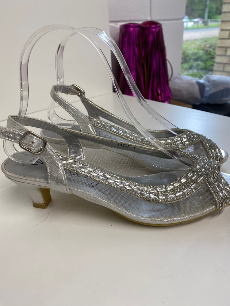 Classic Lilley Occasion Heels UK4 Silver Diamante party Wedding BT001