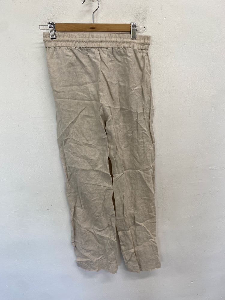 Classic Zara Wide leg trousers UK XS Beige summery JB006