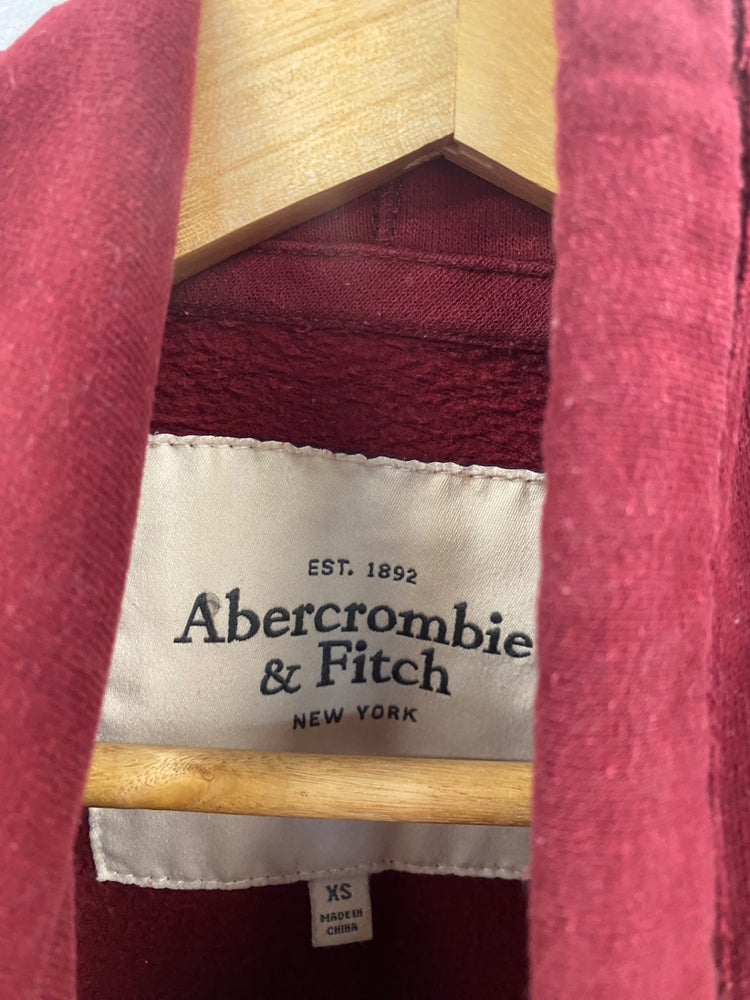 Classic Abercrombie & Fitch Hoodie UK XS Burgundy JB006