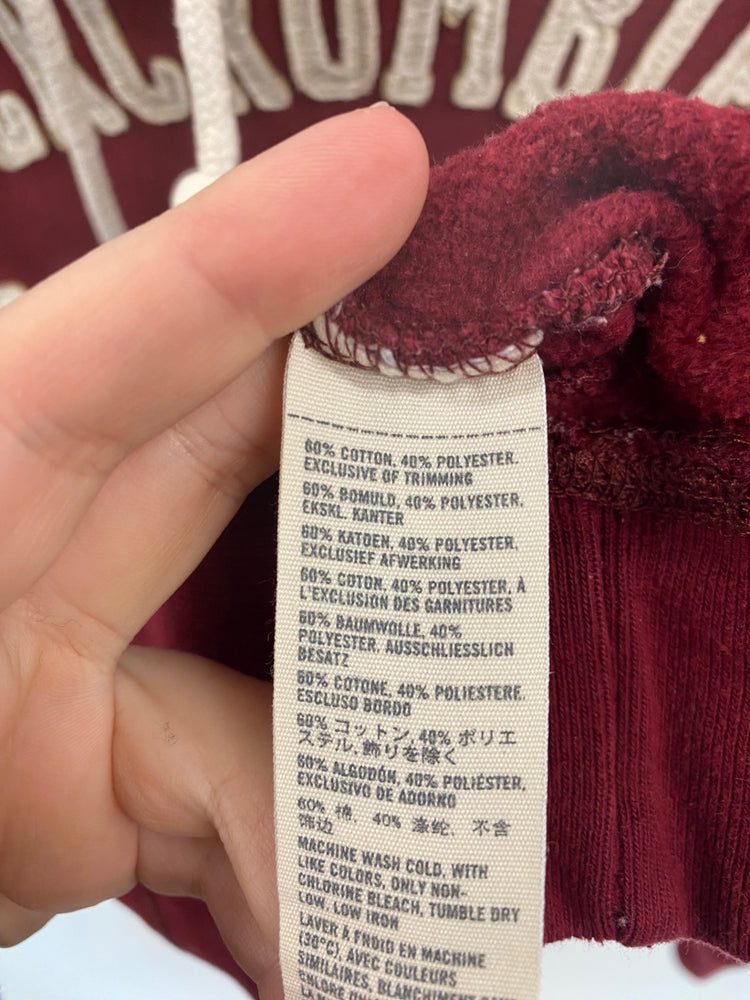 Classic Abercrombie & Fitch Hoodie UK XS Burgundy JB006