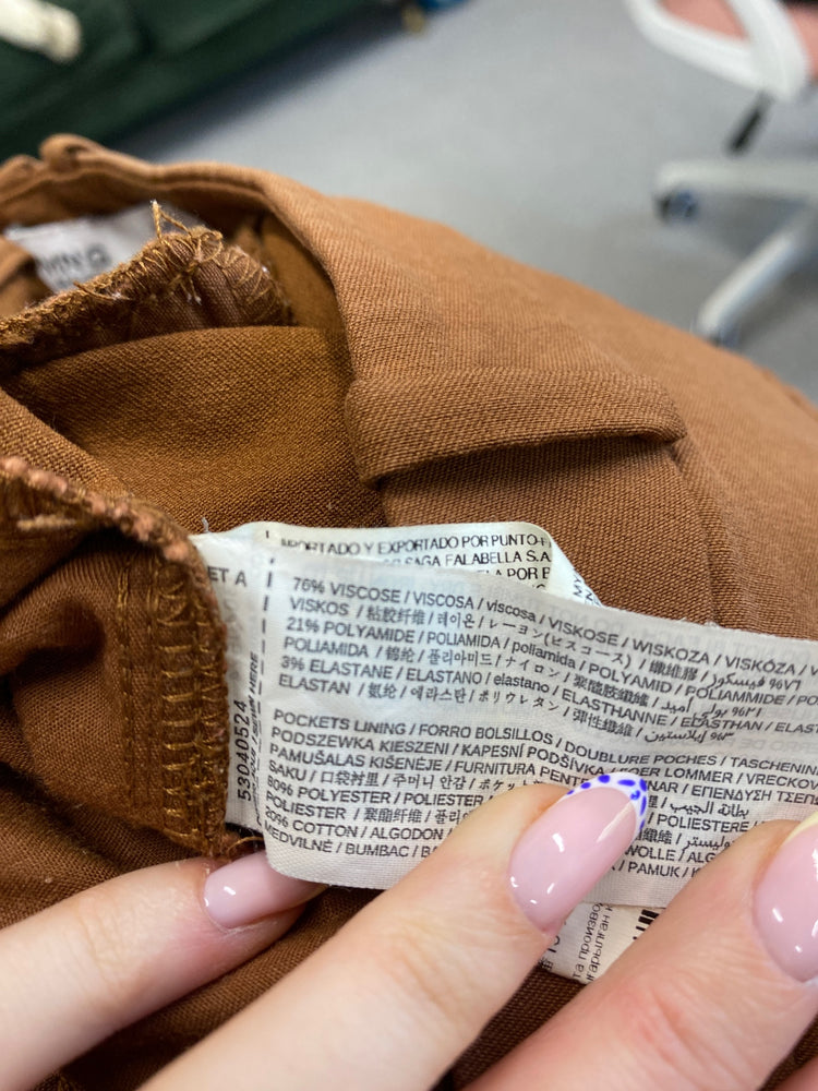 Classic Mango Straight trousers Uk 8 Brown Office JB006