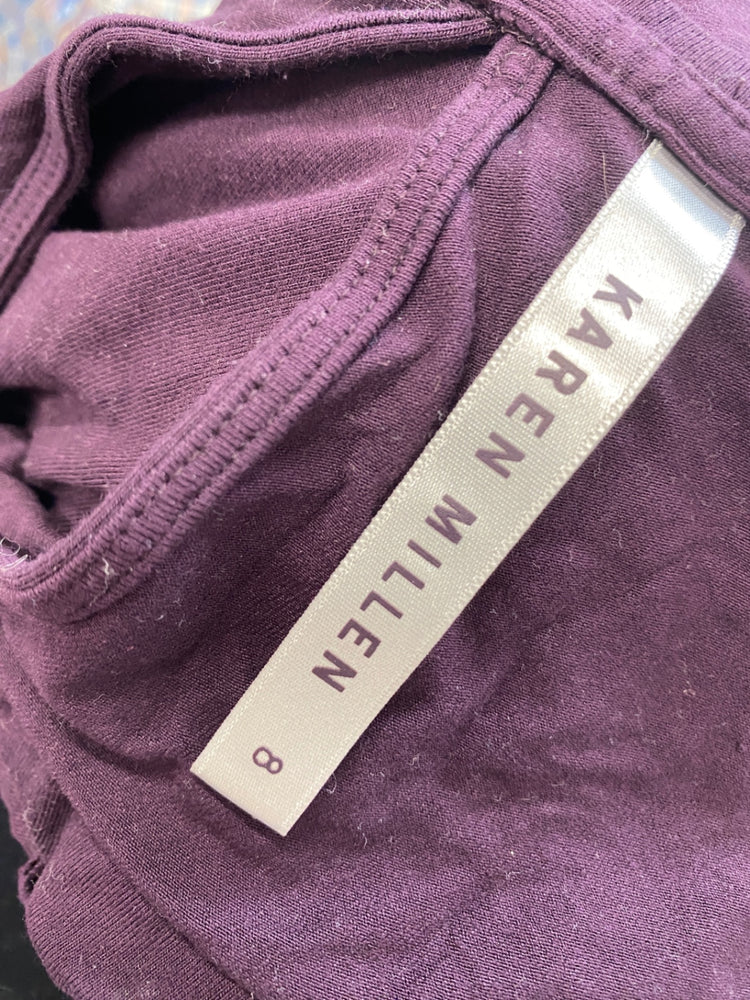 Classic Karen Millen Top UK8 Dark Purple ruched JB006