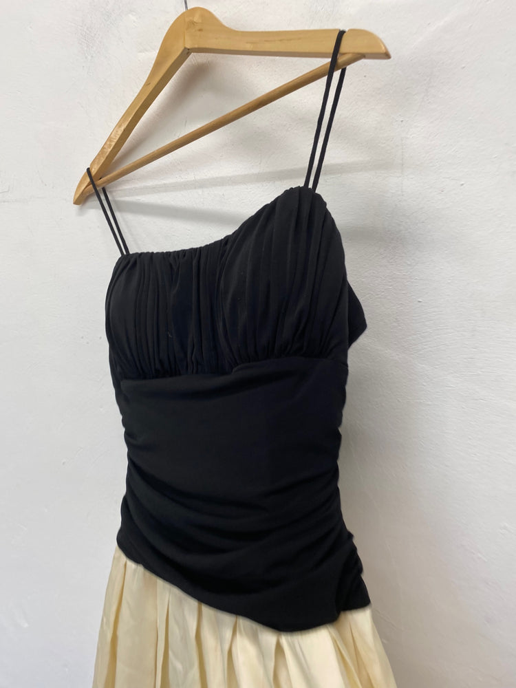 Fabulous S I Fashions Evening Dress UK10 Black and Cream TC002