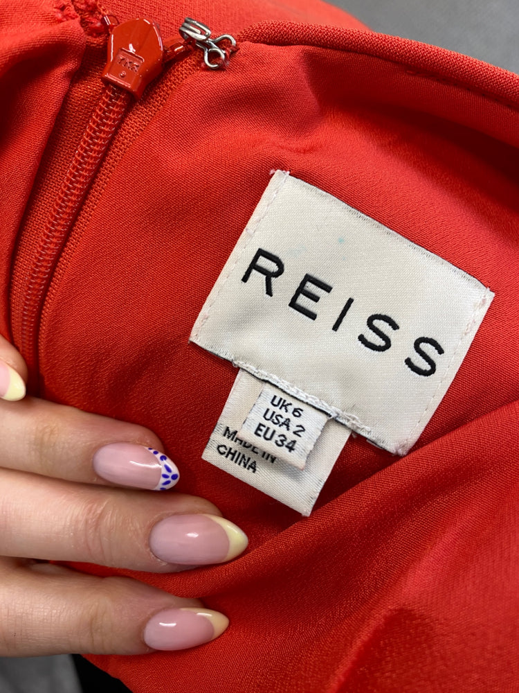 Classic Reiss Dress UK6 Red orange genie formal JB006