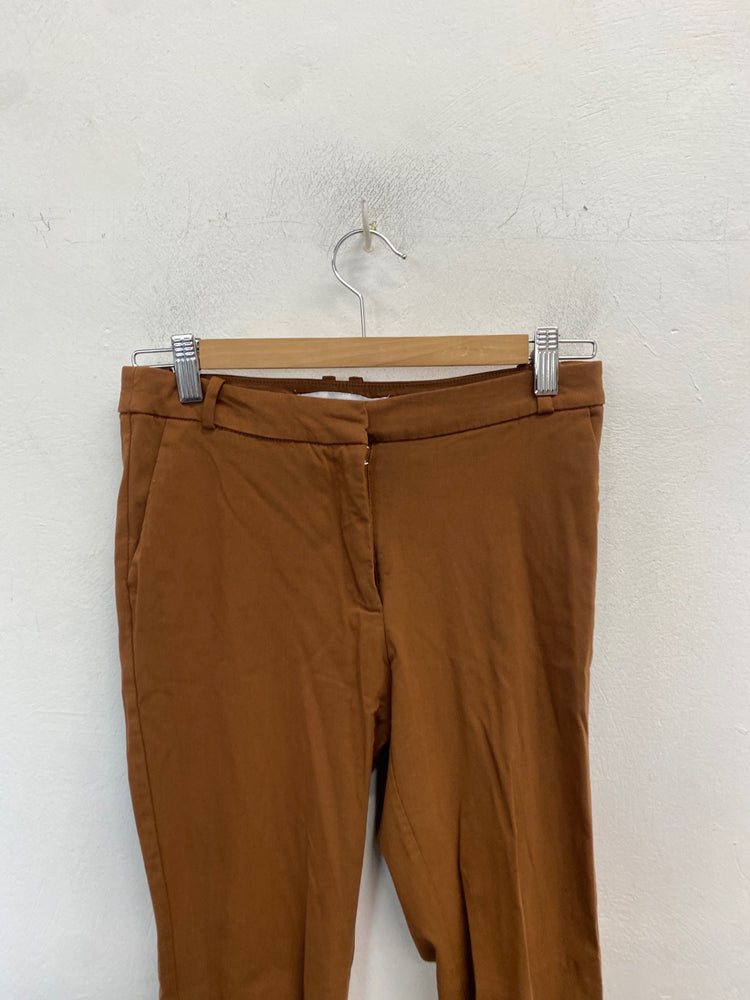 Classic Mango Straight trousers Uk 8 Brown Office JB006