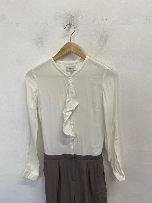 Classic Reiss Jumpsuit UK 6 White and gray office formal JB006