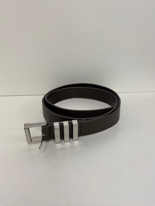 Classic Michael Kors Belt UK XS Brown leather silver hardware JB006