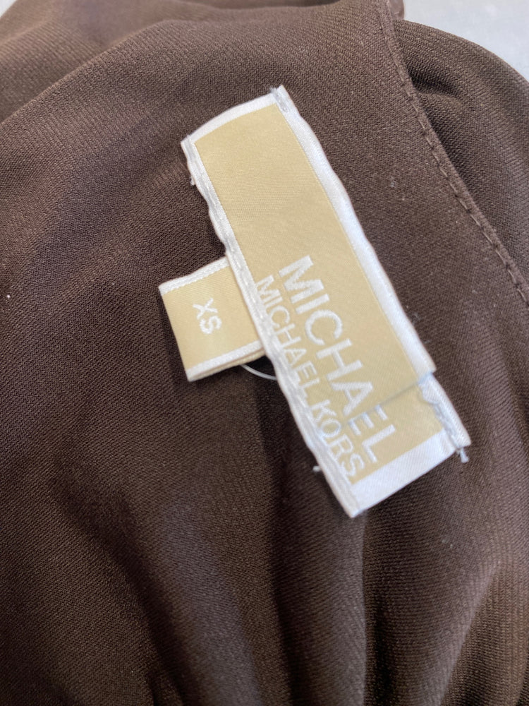 Classic Michael Kors Dress UK XS Brown cowl neck JB006