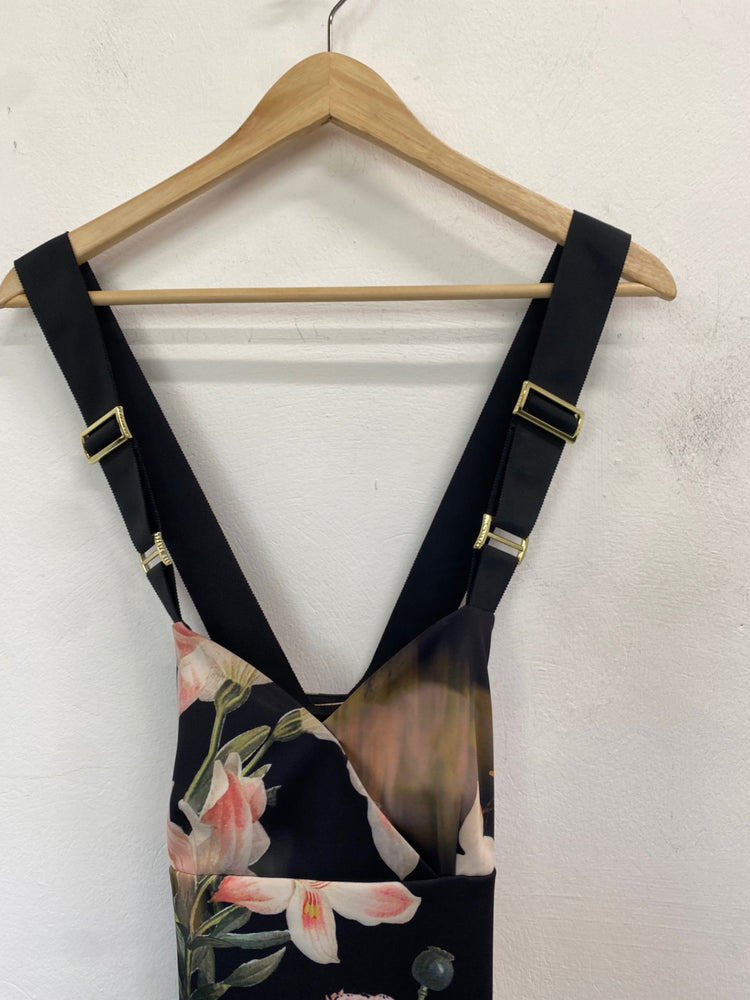 Classic Ted Baker Dress UK6 Black floral formal JB006
