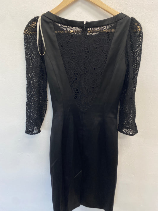 Classic Karen Millen Dress UK8 Black boderie JB006