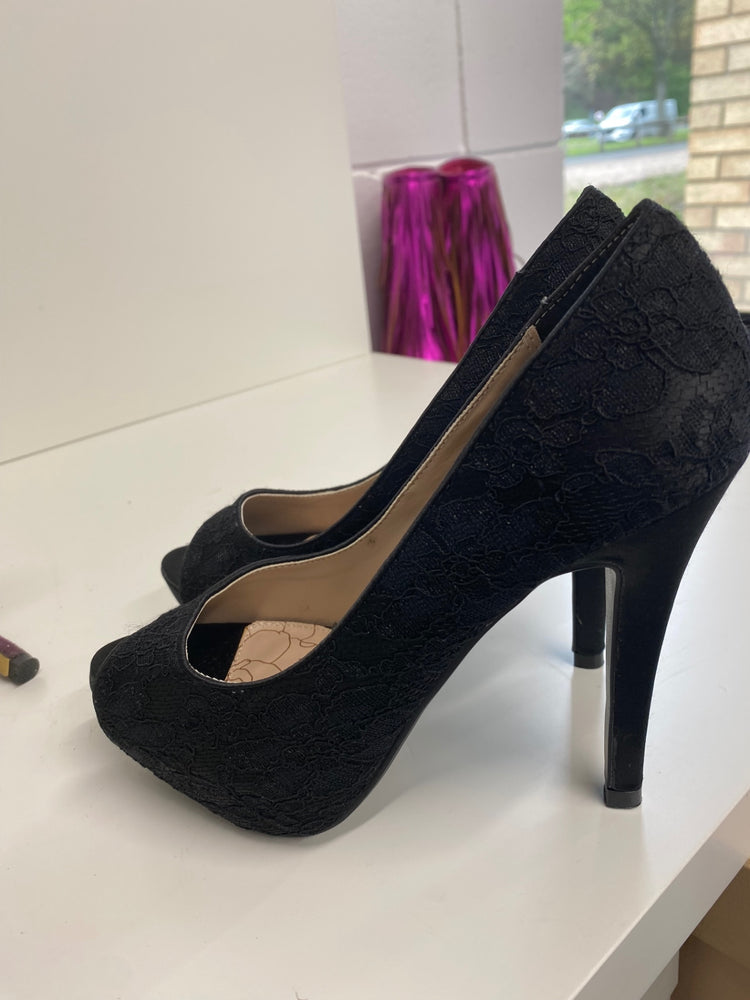 Classic Next High Heels UK3.5 Black lace occasion events stilletos BT001