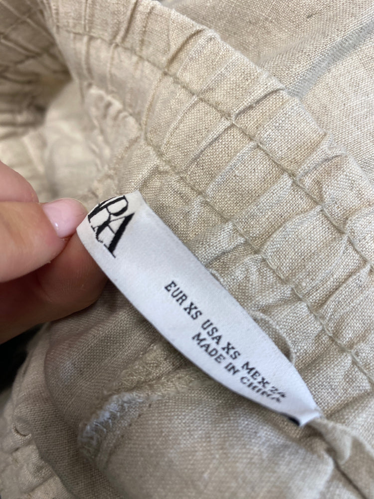 Classic Zara Wide leg trousers UK XS Beige summery JB006