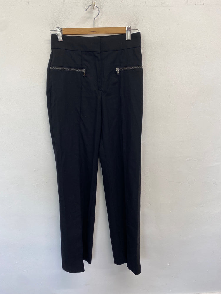 Classic Reiss Tailored trousers Uk 8 Black office JB006