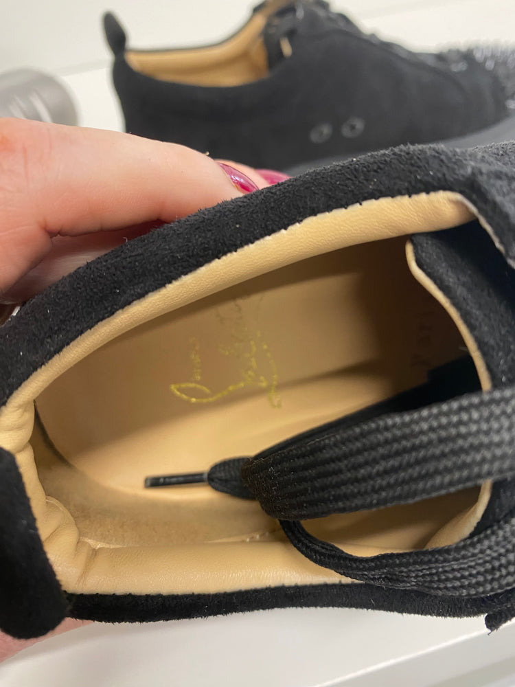 Classic Christian Louboutin Louis Junior Sneakers UK3 Black Spikes BT001