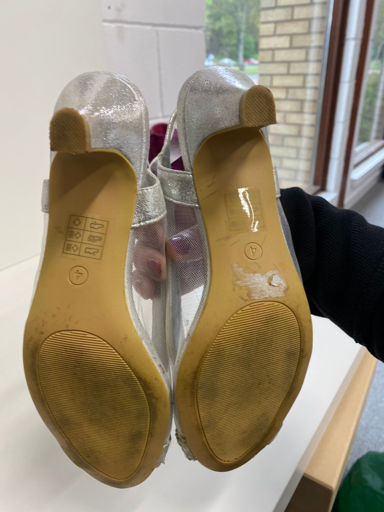 Classic Lilley Occasion Heels UK4 Silver Diamante party Wedding BT001