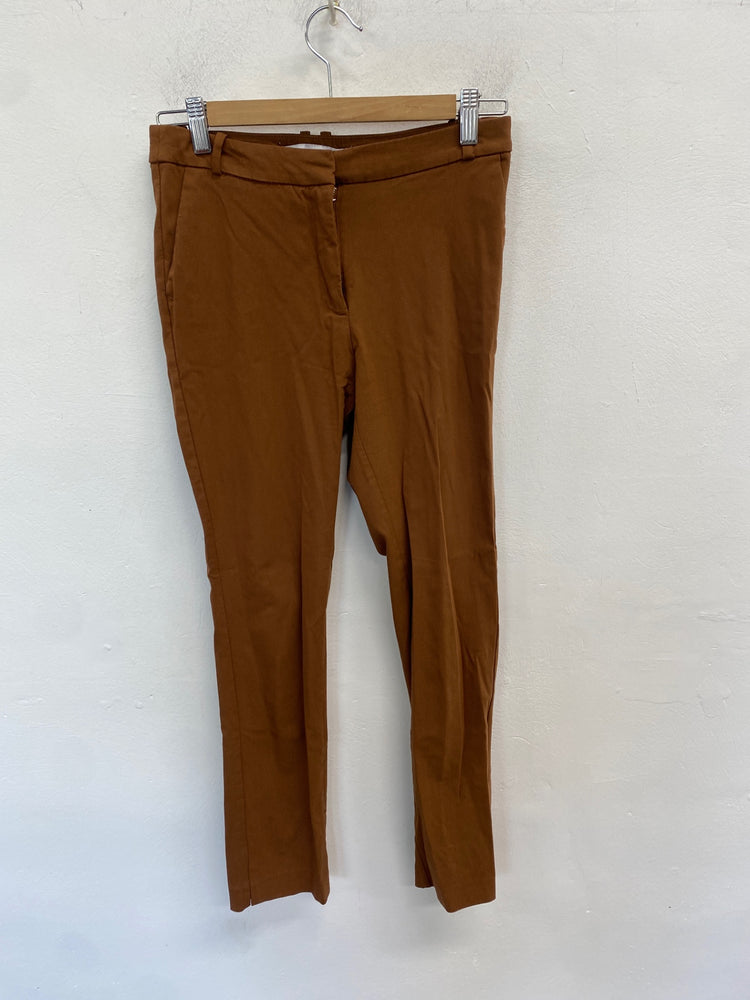 Classic Mango Straight trousers Uk 8 Brown Office JB006