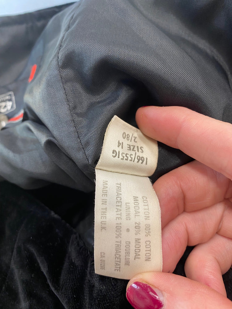 Fabulous Vintage St Michael’s cropped Blazer Uk14 Black 1980’s TC002