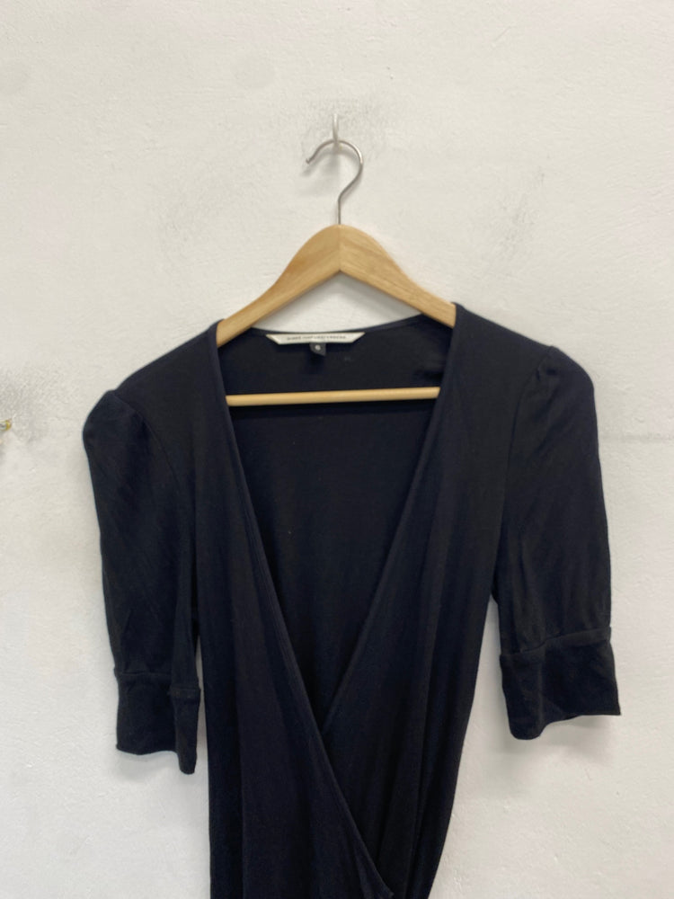 Classic Diane Von Furstenberg wrap dress UK6 Black JB006
