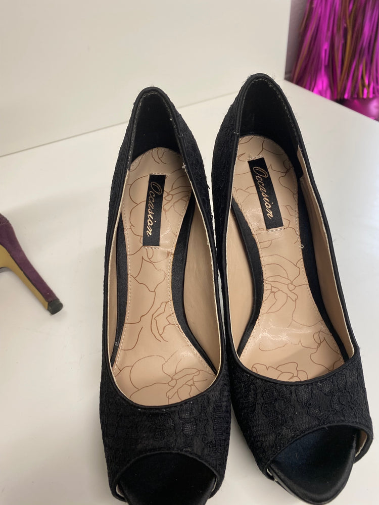 Classic Next High Heels UK3.5 Black lace occasion events stilletos BT001