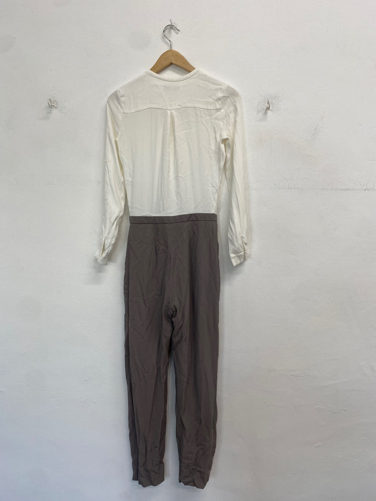 Classic Reiss Jumpsuit UK 6 White and gray office formal JB006