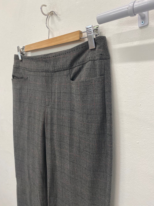 Classic Mango suit Wide leg trousers Uk8 Grey check JB006