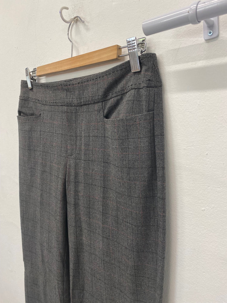 Classic Mango suit Wide leg trousers Uk8 Grey check JB006