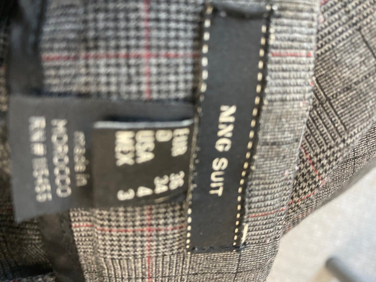 Classic Mango suit Wide leg trousers Uk8 Grey check JB006