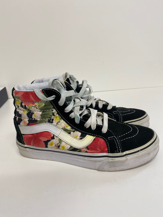 Classic Vans Sneakers UK3 Black Floral Patterns BT001